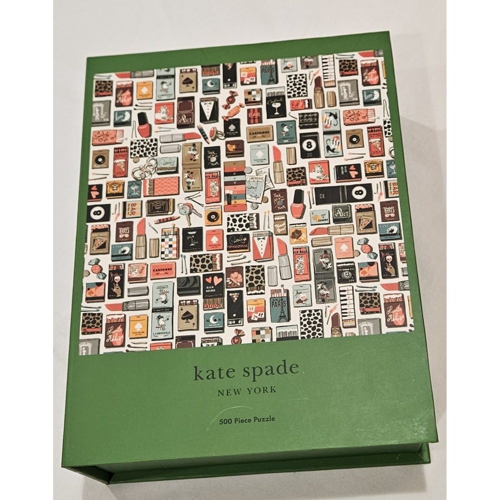 Kate Spade New York 500‎ Piece Puzzle Complete Fashion Accessories Green Box...